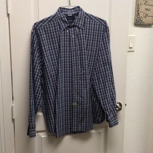 Roundtree and York plaid cotton dress shirt
